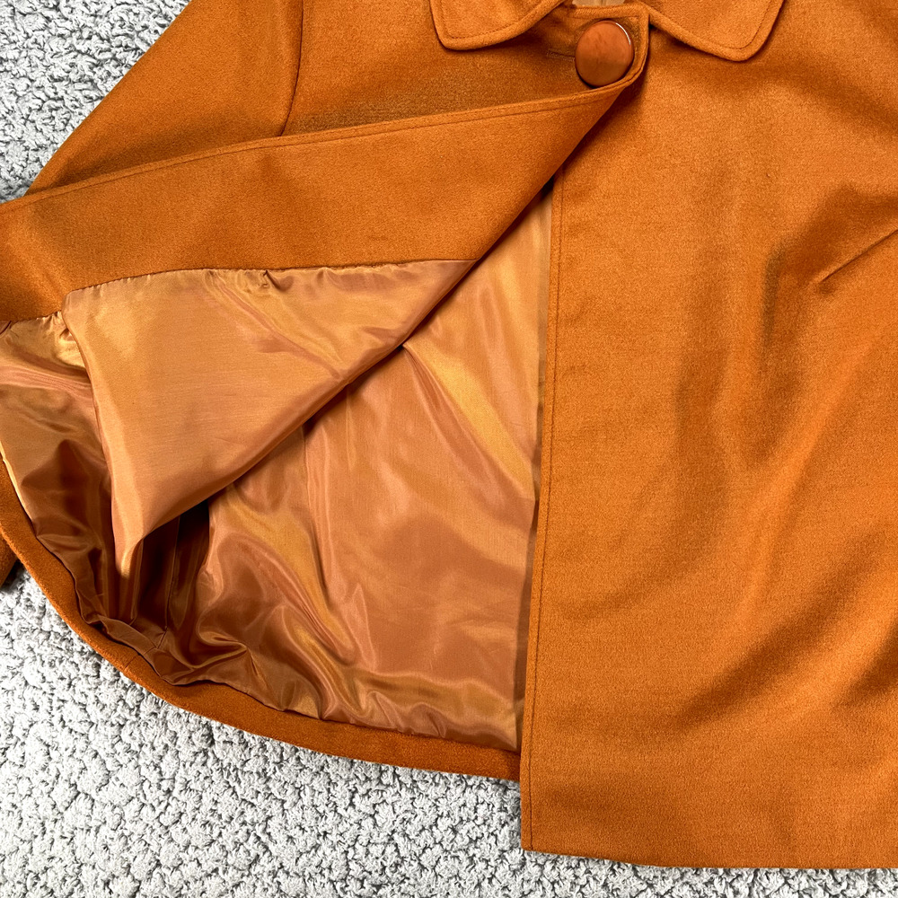 Harve Benard Single Button Wrap Jacket Women's Large Orange Mustard Fall - Picture 6 of 12